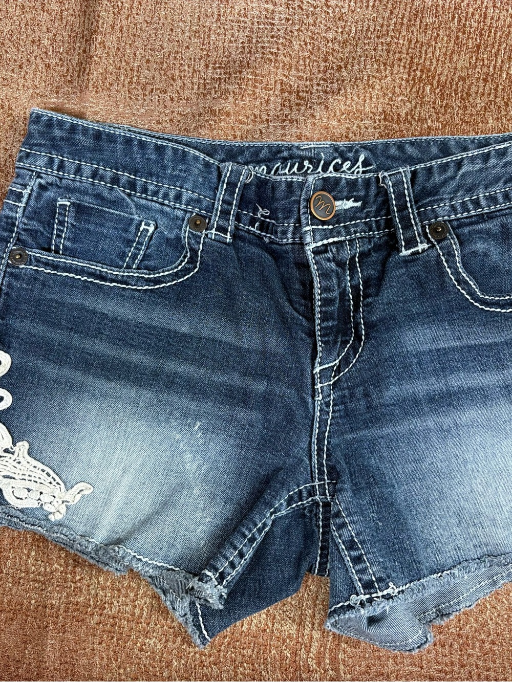 Maurices Dark Blue Denim Cutoff Shorts